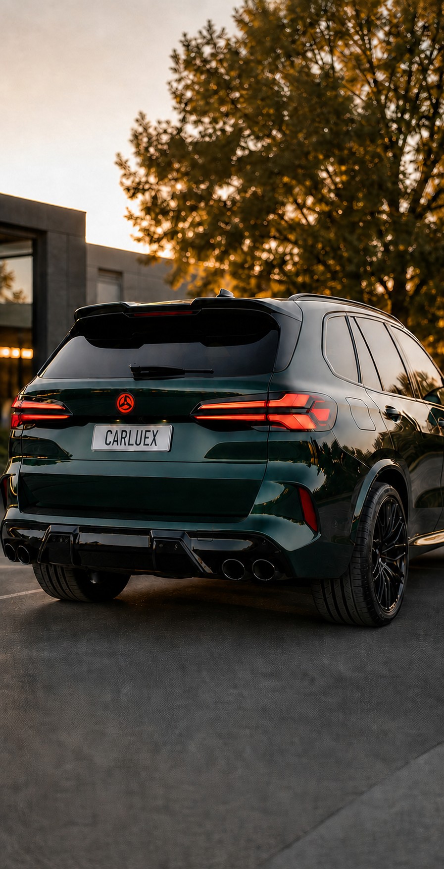 CARLUEX V1 on a deep green BMW X5 M